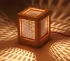 Creative Fashion Square Wooden Desk Lamp . Perforated E27 Contracted Personality Bed Room Wood Table Lamps LLFA