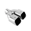 Freeshipping Car-Styling 1 Pcs Universal Chrome Stainless Steel Car Rear Dual Exhaust Pipe Tail Muffler Tip