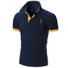 2020SS Polo Mens Camisa Poloshirt Men Cotton Blend Manga curta Casual respirável verão respirável Roupas sólidas Tamanho roxo M-5xl