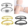 2 stks Silver Tone Rvs Liefhebber Hart Liefdeslot Armband met Lock Key Bangles Kit Paar Sieraden Gift