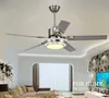 Stainless steel ceiling fan lamp 5 Blade indoor with remote control Brush Nickel 48/52 inch LLFA