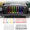 Car Front Mesh Grille Ring ABS dekorationskåpa för Jeep Wrangler JL 2018+ Auto Exterior Tillbehör