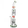 Base de bécher Bong Dabber Bongs à eau en verre narguilés Perc conduites d'eau en verre recycleur plates-formes pétrolières barboteur avec Joint de 18mm 17,7 pouces