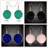 Moda Irregular 12 Cores druzy drusy brincos banhado a ouro círculo Gemetry falso pedra natural brincos de resina para as mulheres de jóias