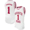 WSK Custom Washington State Cougars WSU Basketball Jersey NCAA College Thompson CJ Elleby Isaac Bonton Jeff Pollard Tony Miller