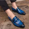 Luxe Crocodile motif hommes affaires Oxford chaussures de haute qualité un costume bureau pointu chaussures rouge hommes fête chaussures de mariage