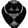 Elegant Fan-Shaped Pendant Halsband Örhängen Armband Retro Smycken Set Kvinnors bröllopstillbehör