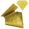 Boîte d'emballage de faux cils en gros Logo personnalisé Faux Boîtes de cils de vison 3D FAUX Cils Strip Diamond Magnetic Case vide