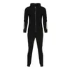 Fashion-Men Zipper TrackSuit Mode Side Striped Hoodies Hoodies Jacket Byxor Spåra kostymer Män Casual 2 Pieces Sweatsit