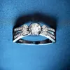 Kadınlar Nişan yüzüğü Hediyeler için Prenses Düğün Tektaş Yüzük Saf Temiz Zirkon Platin Kaplama Knot Şık Basit Tasarımcı Takılar