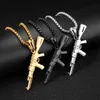 Stainless Steel Hip Hop AK47 Assault Rifle Necklace Men Punk Gold and Silver Titanium Steel Gun Necklace Jewelry47676839946987