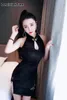 2019 Vendita calda estiva Mordern Sexy vestito cinese Tang Costumi Qipao Dragon Phoenix Abiti corti cheongsam Abito cinese