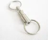 Outdoor Dual Key Ring Pull Quick Release Keychain Lock Holder Steel Chain