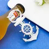 Creativo metallo apribottiglie birra forniture di nozze piccolo regalo nuovo matrimonio argento ancoraggio apribottiglie birra metallo matrimonio sou1102174