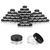 Lip Balm Containers 3G/3ML Clear Round Cosmetic Pot Jars with Black Clear White Screw Cap Lids And Small Tiny 3g Bottle