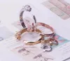 Luxus-Modemarke-Schmucksets für Damen, Messing, voller Diamanten, grüne Augen, Leopardenköpfe, 18 Karat Gold, Verlobung, offene Armbänder, Ring, 1 Sets, 3 Farben