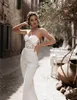 Sweetheart Lace Long Jumpsuit Wedding Dresses Tulle Applique Ruched Sweep Train Bridal bröllopsklänningar med löstagbar kjol4151006