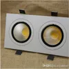 Inbyggd LED Dimbar Downlight 2 Head Square Downlight COB 10W / 14W / 18W / 24W LED Spotlight taklampa AC85-265V LED Pucklys