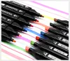 30/40/60/80/168 couleurs peints à la main Manga dessin marqueurs stylo à base d'alcool croquis huileux double brosse stylo signet fournitures d'art