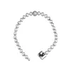 100% 925 Sterling Silver Pärlor Pave Armband Fit Sterling Silver Charms Pärlor för kvinnor DIY Fina smycken som gör hela 598267T