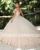 新しいデザインビーズフラワーボールガウンQuinceanera Dresses Luxury Aptliques Debutante Dress for Vestido de 15 Anos3392011