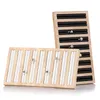 Fashion Bamboo Wood Ring Display Tray Jewelry Display Earring Ear Stud Plate Ring Storage Tray Jewelry Organizer Showcase