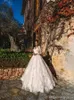 Hot Sale Elegant A-Line Wedding Dresses Lace Sweetheart Long Illusion Sleeves Sweep Train Wedding Dress Bridal Gowns vestidos de novi