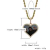 Colliers de médaillons de mémoire de photo sur mesure Bling glacé coeur pendentif chaînes de corde pour hommes femmes Hip Hop bijoux personnalisés