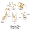 5 pièces/ensemble mode oreille manchettes feuille d'or oreille manchette pince boucles d'oreilles pour femmes grimpeurs pas de perçage faux lage Earring1026366