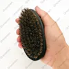 MOQ 50pcs LOGO personalizzato OEM Spazzola per barba in legno nero Spazzole per capelli in legno di setola di cinghiale premium personalizzate per la cura degli uomini