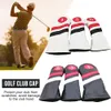 3PCS Golf Head Covers Driver Fairway Wood Headcovers Black Red White Vintage PU Leather 1 3 5 Driver Fairway Head Covers1635301