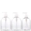 Disponibile 300ml 500ml Bottiglie di disinfettante per le mani in plastica PET trasparente Bottiglie di plastica vuote con pompa a pressione per shampoo per acqua di disinfezione
