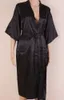 Navy Blue Chinese Men Silk Rayon Robe Summer Casual Sleepwear V-Neck Kimono Yukata Bath Gown Plus Size S M L XL XXL XXXL NM012