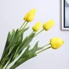 10pcs real toque de flores artificiais Latex Tulip for Fake Decoração Wet Silk Tulips do ramalhete da flor do casamento do jardim Decor