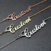 Collier avec nom personnalisé, pendentif avec lettre personnalisée, plaque signalétique en or, bijoux cadeau pour elle