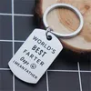 Fathers Gift Key Ring World's Farter Ever Oops I Mean Father Dad Mother Keychain Titanium Steel Keyring Family Jewelry D293N