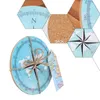 Ourwarm 10pcs Travel Theme Wedding Compass Coasters Bröllopspresenter till gäster souvenirer runt korkvattentät nonslip12677818