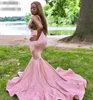 Nouveau rose Sexy sud-africain noir filles robes de soirée de bal 2020 Nigeria bretelles spaghetti porter des robes de soirée grande taille sur mesure