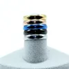 Stainless Steel Blank Ring Gold blue Simple Band Rings finger women mens Ring Fashion jewelry Will and Sandy gift