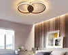 خواتم الحديثة LED ثريات الإضاءة لغرفة نوم غرفة المعيشة أبيض أسود القهوة سقف الأنوار تركيبات مصابيح AC90-260V MYY