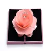 Rotating Rose flower Earring Ring Gift Box Wedding Ring Jewelry Display Packaging Empty Organizer Storage box
