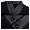 2019 Modemerk Trend Slim Fit Lange Mouw T-shirt Mannen Patchwork Collar Tee V-hals Mannen T-shirt Katoen T-shirts Plus Size 4XL T200112