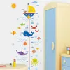 Nursery Height Growth Chart Wall Sticker Kids Boys Girls Underwater Sea Fish Anchor Finding Nemo Decorative Decor Decal Poster