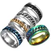 S1484 Hot Fashion Jewelry Stainless Steel Ring Chain Rotatable Bottle Opener Ring