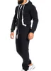 Mäns Sport Press Casual TrackSuit Jumpsuit Overaller Långärmad Tröja Tröja Tröjor Casual Long Pants Romper för manliga överaller Kläder