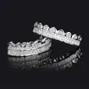 New Discount Baguette Set Teeth Grillz Top Bottom Silver Color Grills Dental Mouth Hip Hop Fashion Jewelry Rapper Jewelry7165408