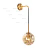 Nordic Glass Globe Wall Lamp Metal Flower Sconce Hotell Korridor Vardagsrum Studie Balkong Bedside Creative Iron Plants Lighting