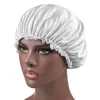 Solido Donne Berretto Da Notte In Raso Notte Cofano Copricapo Beanie Cappello Capelli Bellezza Elastico Cuffia per la doccia 19 Colori XHH9-3056