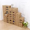 Kraft Paper Shoe Boxes Män Kvinnor Skor Förvaring Box Assembly Drawer Organizer Boots Dust-Proof box case