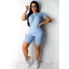 2pcs/Set Women Summer Sports Suit Top Short Short наряд с коротким рукавом йога